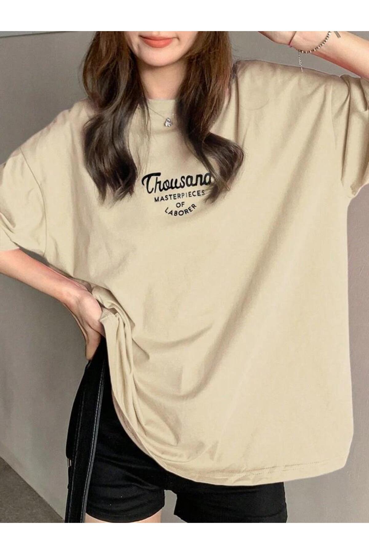 Thousand Baskılı Pamuklu Kısa Kol (Oversize) Tshirt