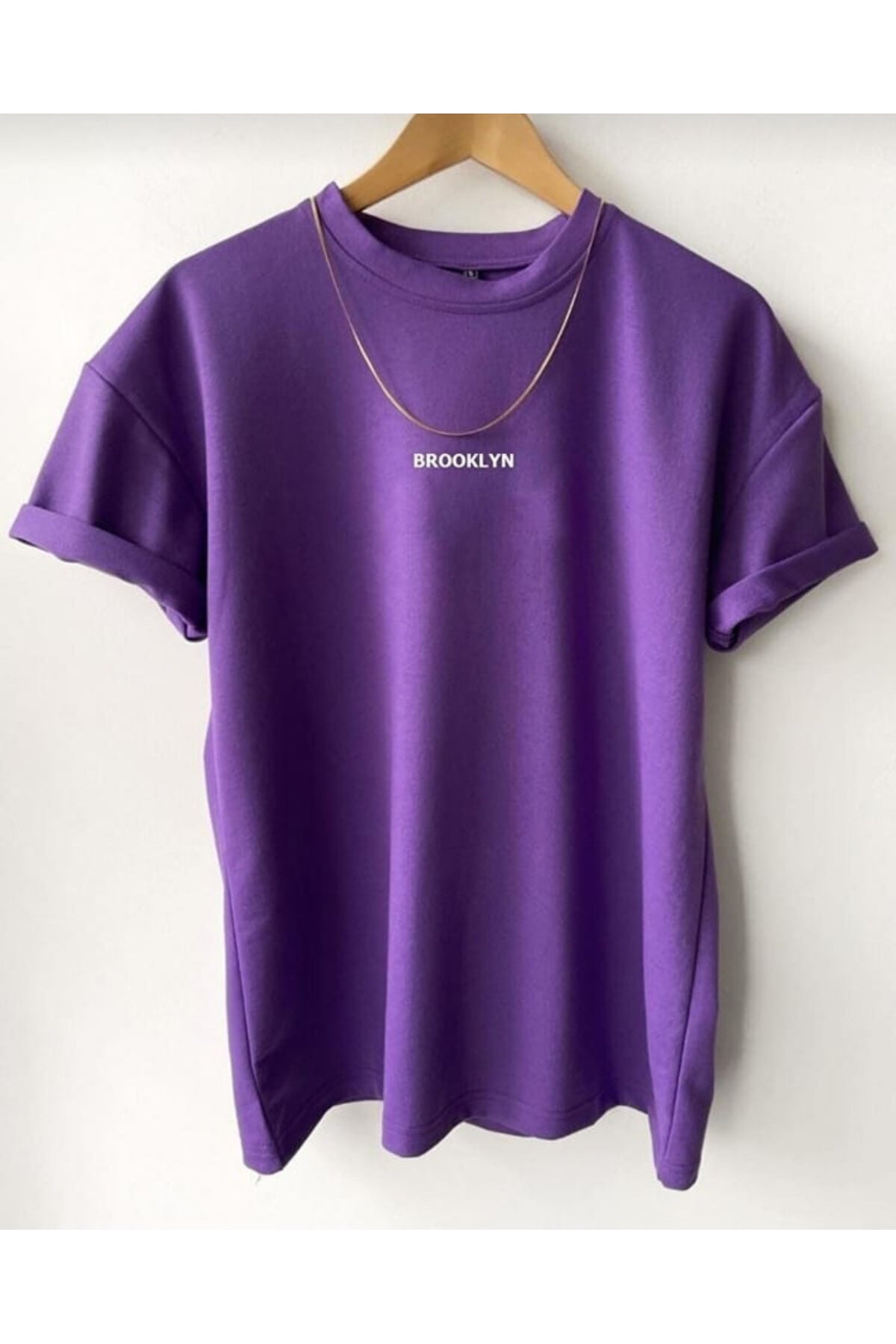 Brooklyn Minimal Baskılı Pamuk Unisex Kısa Kol Tshirt