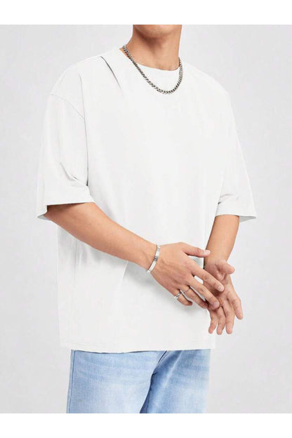 Erkek Giyim Rahat Kesim  Pamuklu Kısa Kol (Oversize) Tshirt