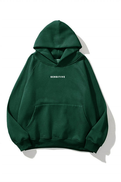SENSITIVE Unısex Baskılı Oversize Kapşonlu Sweatshirt