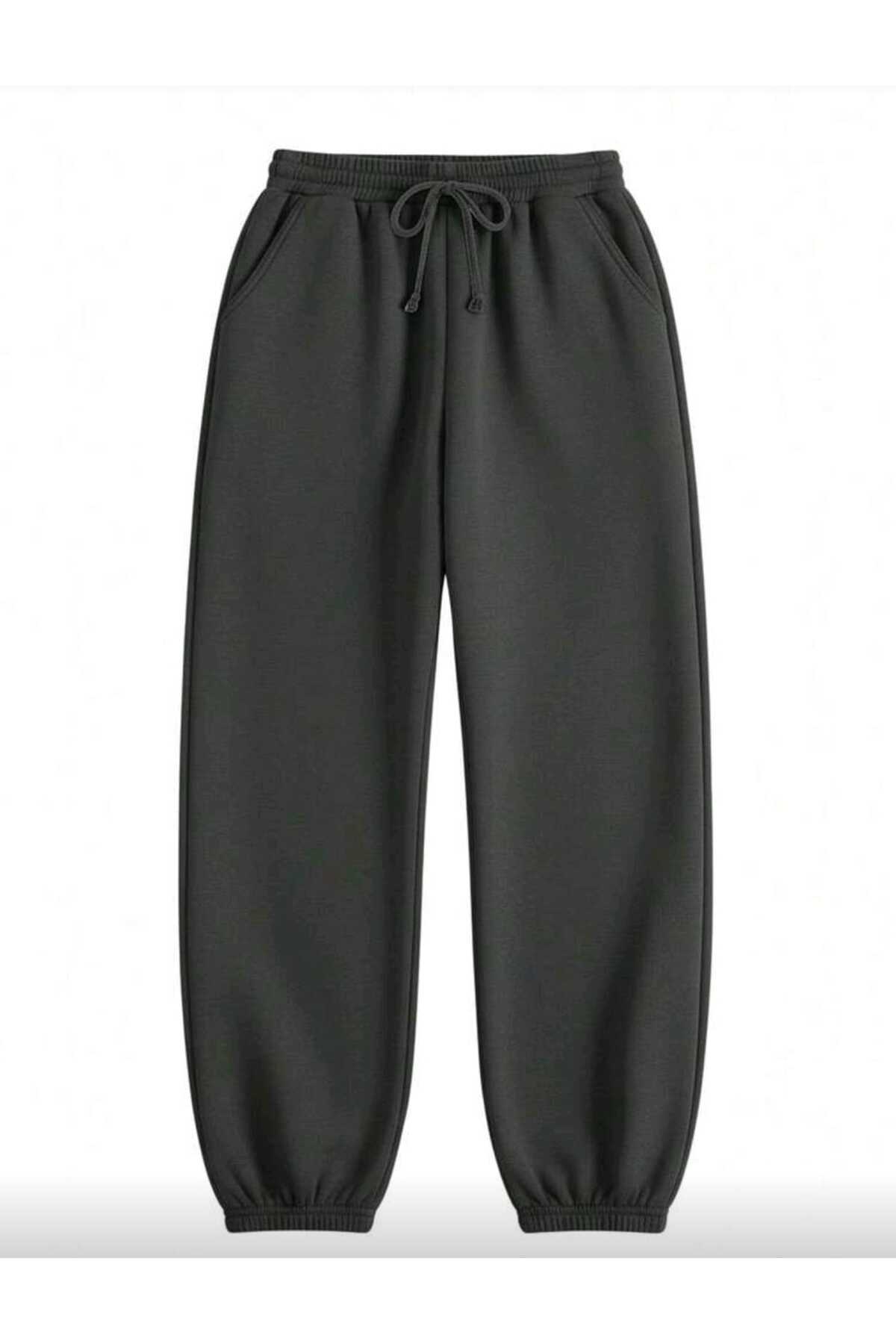 Soft Eşofman Altı Paçası Lastikli Şardonlu Unisex