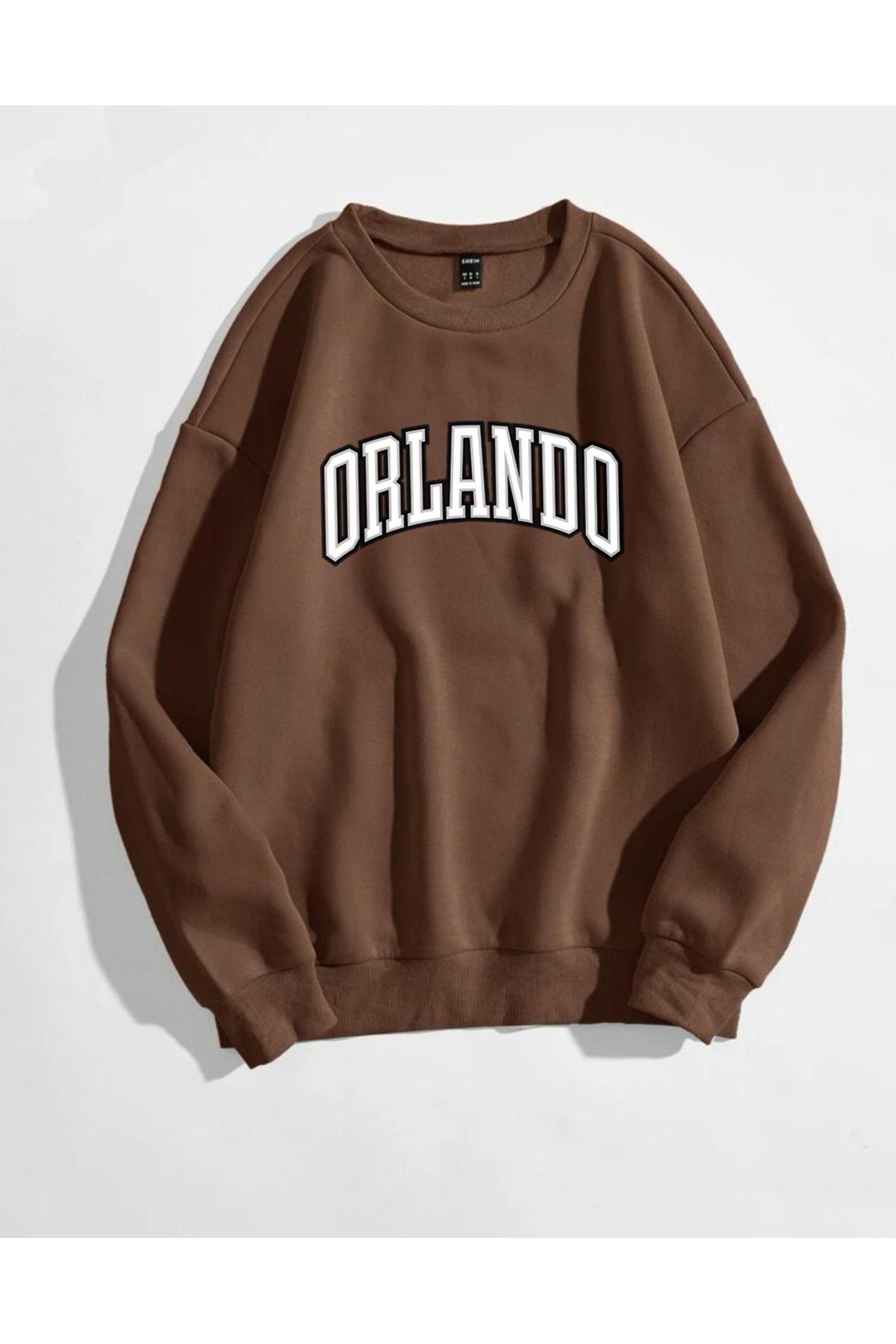 ORLANDO Baskılı Bisiklet Yaka Unisex Sweatshirt