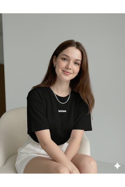 luisiana Baskılı Kadın Regular Kalıp Tshirt