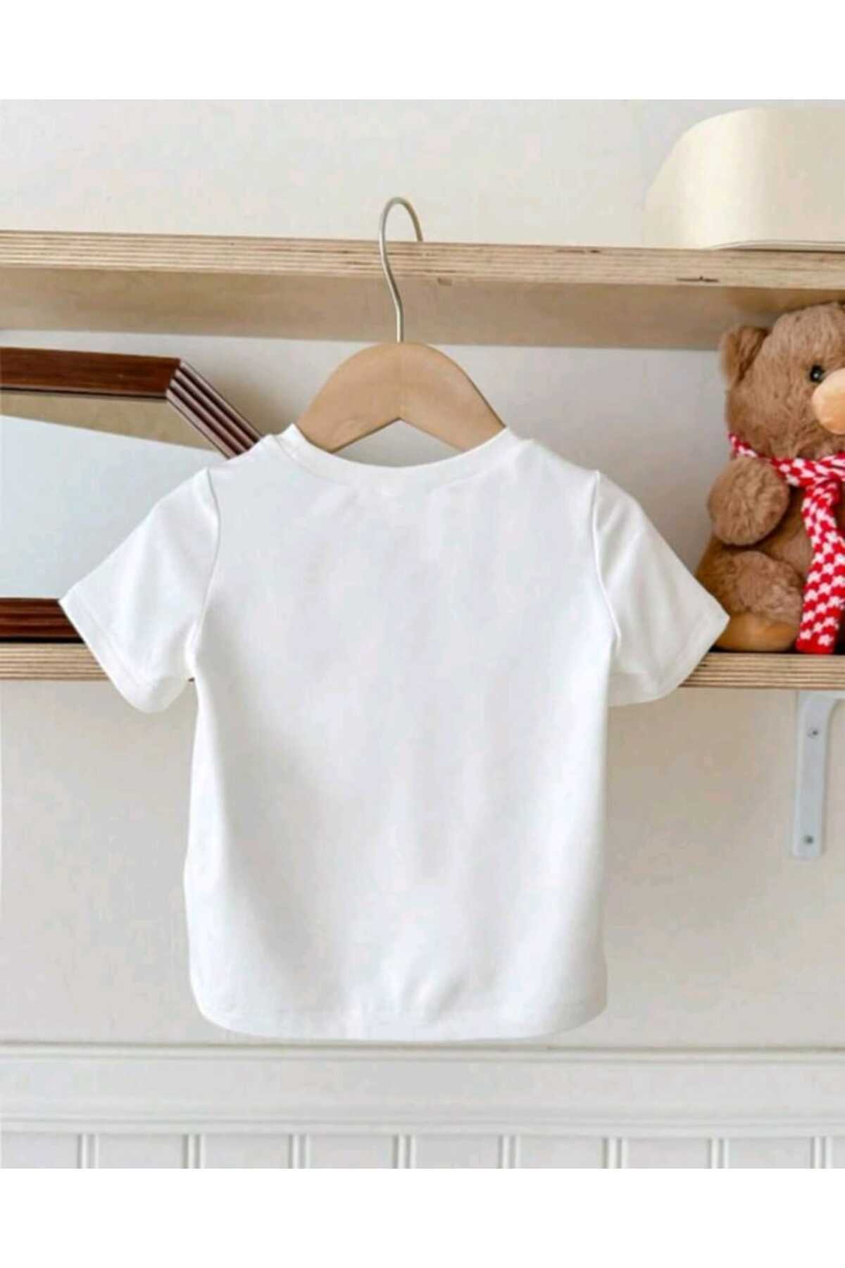 Çocuk ITALY Baskılı Bisiklet Yaka Pamuklu T-shirt