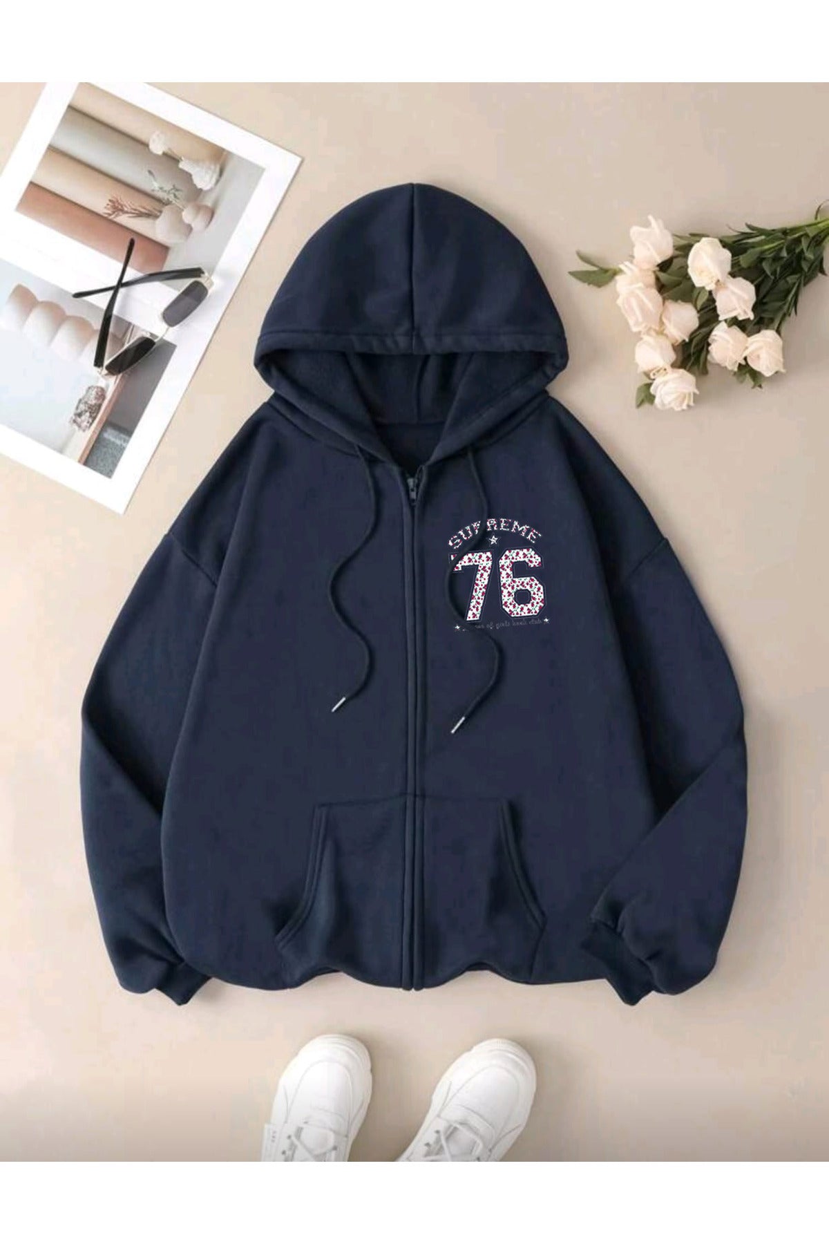 76 Baskılı FERMUARLI HIRKA
