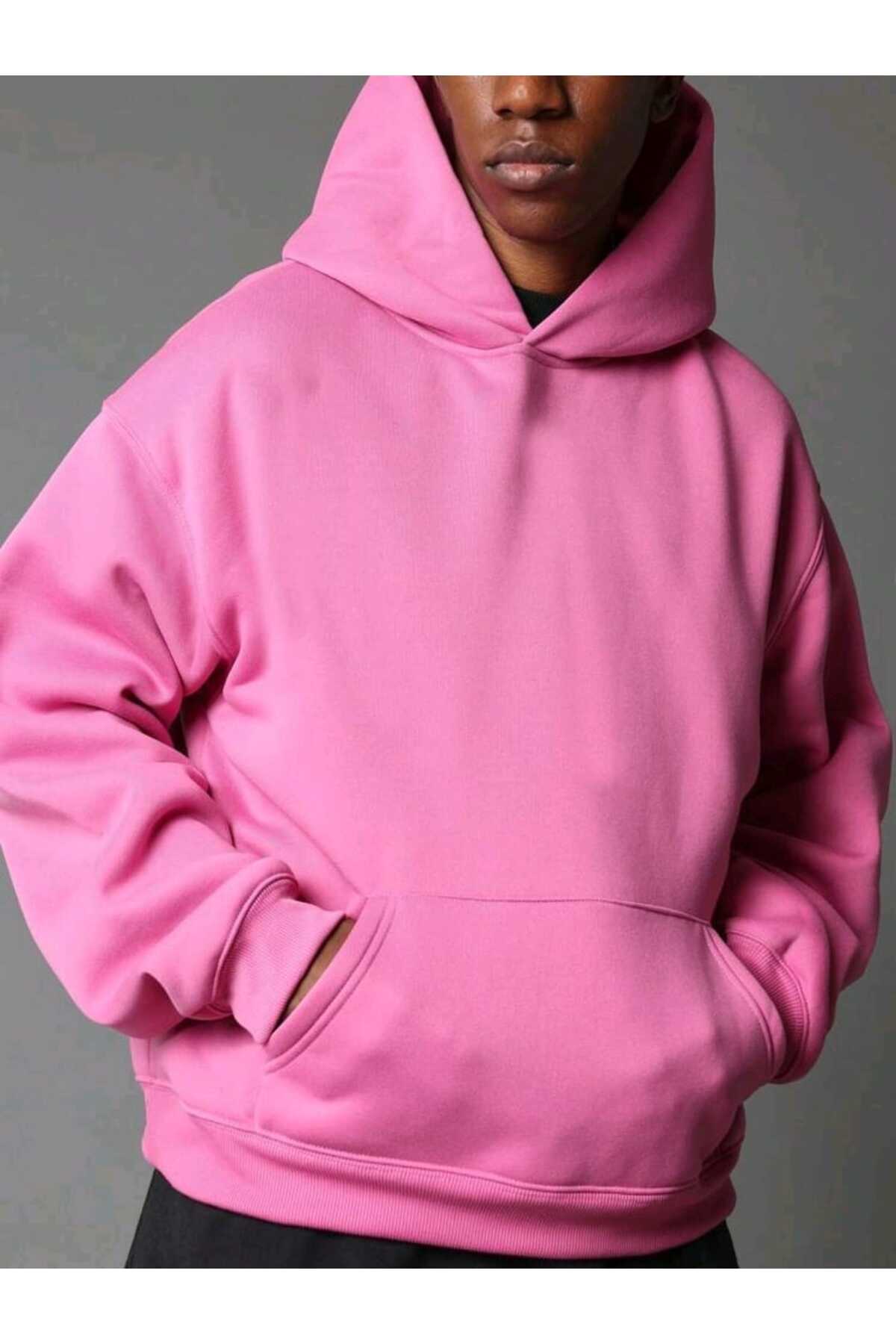 Unisex Basic Baskısız Pamuklu Oversize Kapüşonlu