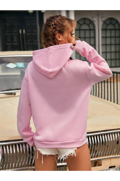 DÜZ KAPÜŞONLU OVERSİZE SWEATSHİRT