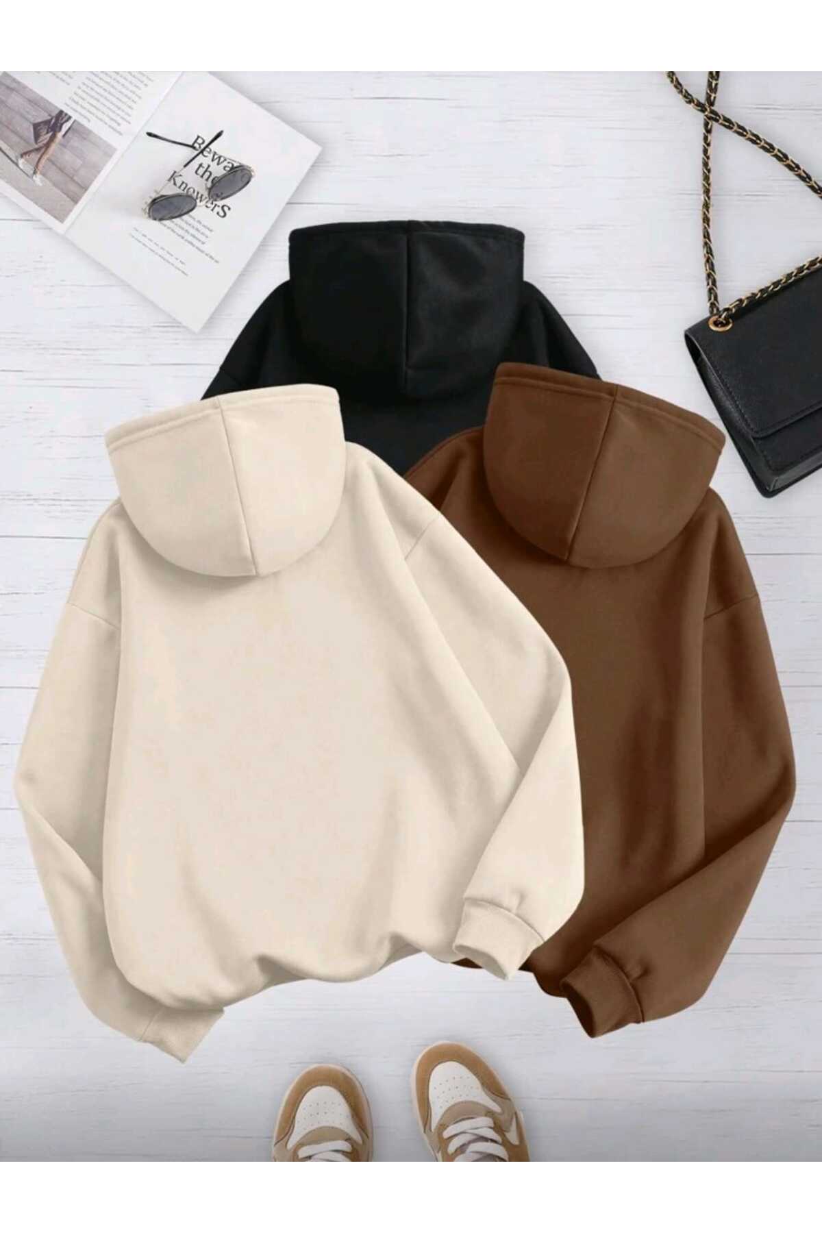 The Sprit Of Competition Baskılı 3 Adet Kapşonlu Yeni Sezon Unisex