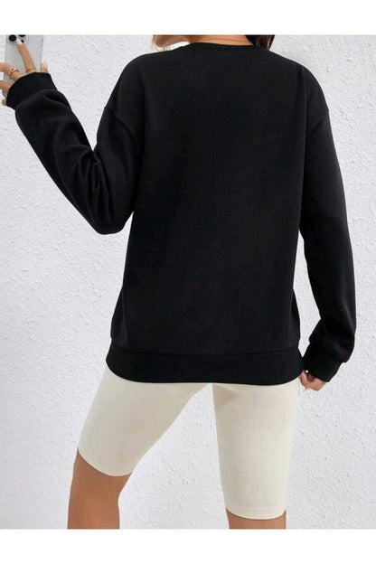 KALP Baskılı Bisiklet Yaka Sweatshirt ( SOFT ) Geniş Kalıp ( Oversize )