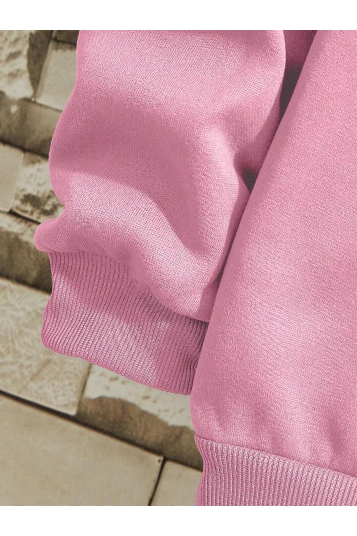 MOON Baskılı Oversize Kalıp Bisiklet Yaka Sweatshirt