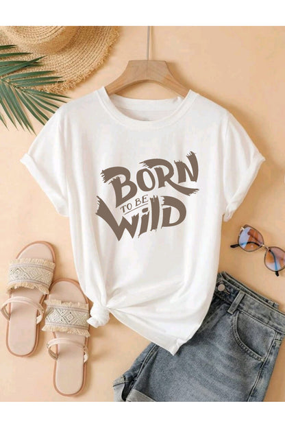 BORN TO BE Baskılı UNISEX YAZLIK Pamuklu Kısa Kol Tshirt