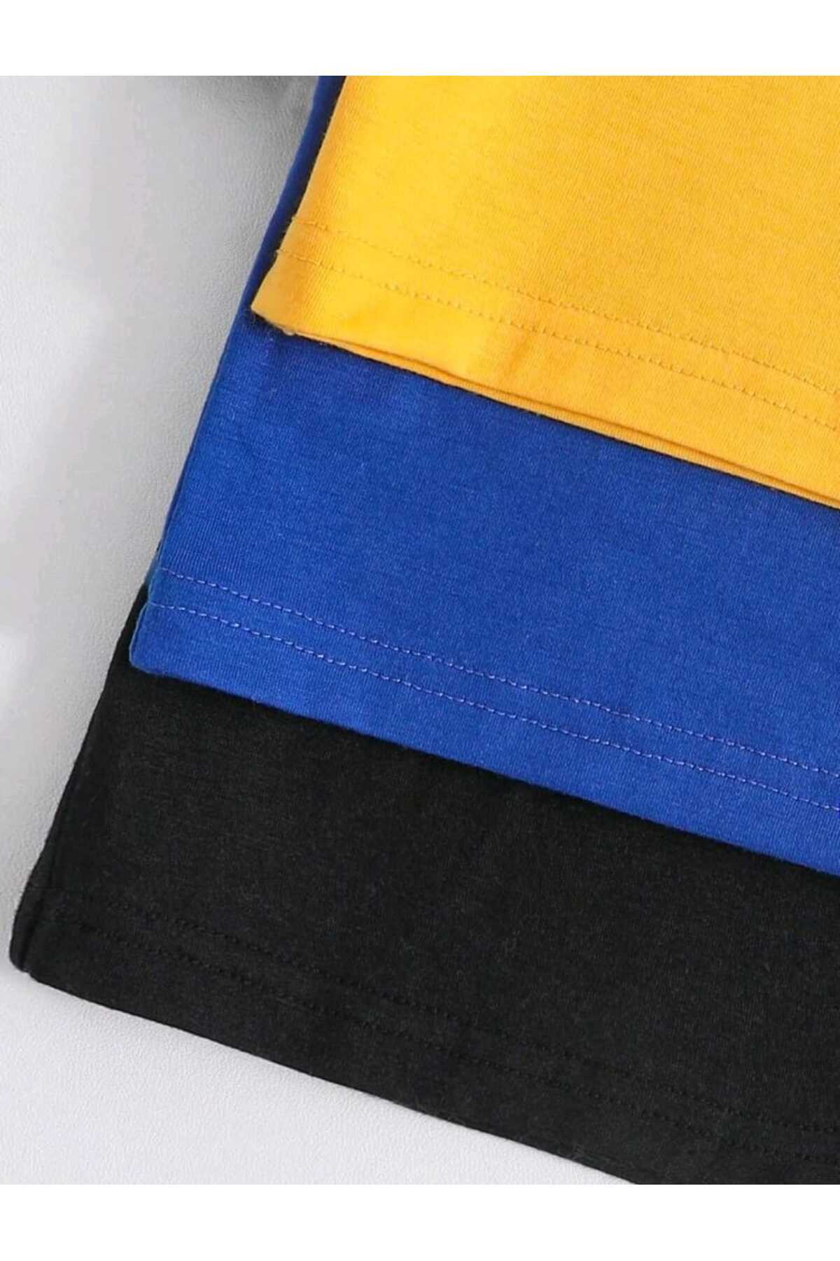 Çocuk Basic Düz Baskısız 3 Adet PAKET Tshirt
