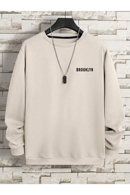 Brooklyn Minimal Yazı Baskılı Oversize Unisex (Sweatshirt)