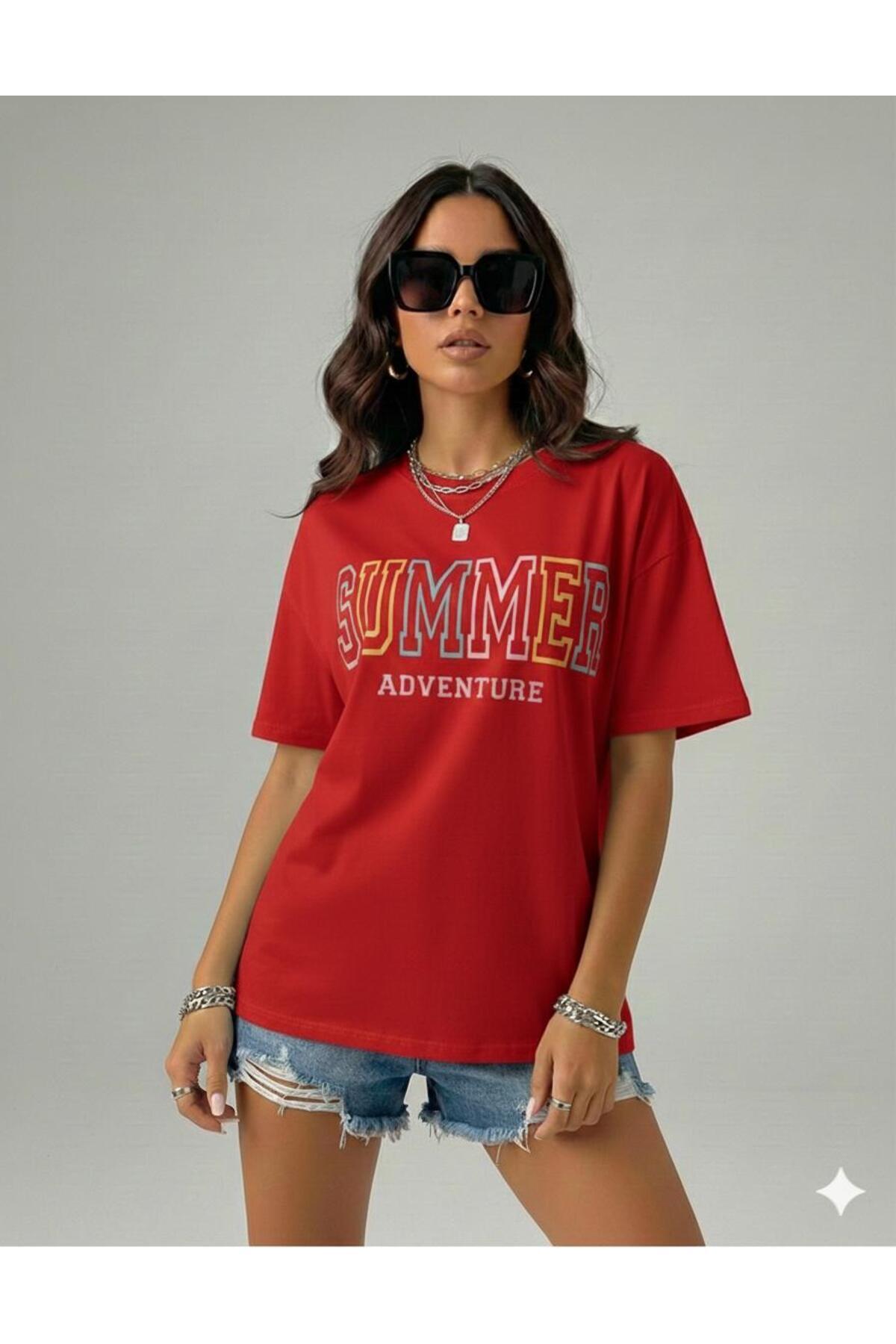 SUMMER Yazlık Pamuklu Kadın T-Shirt