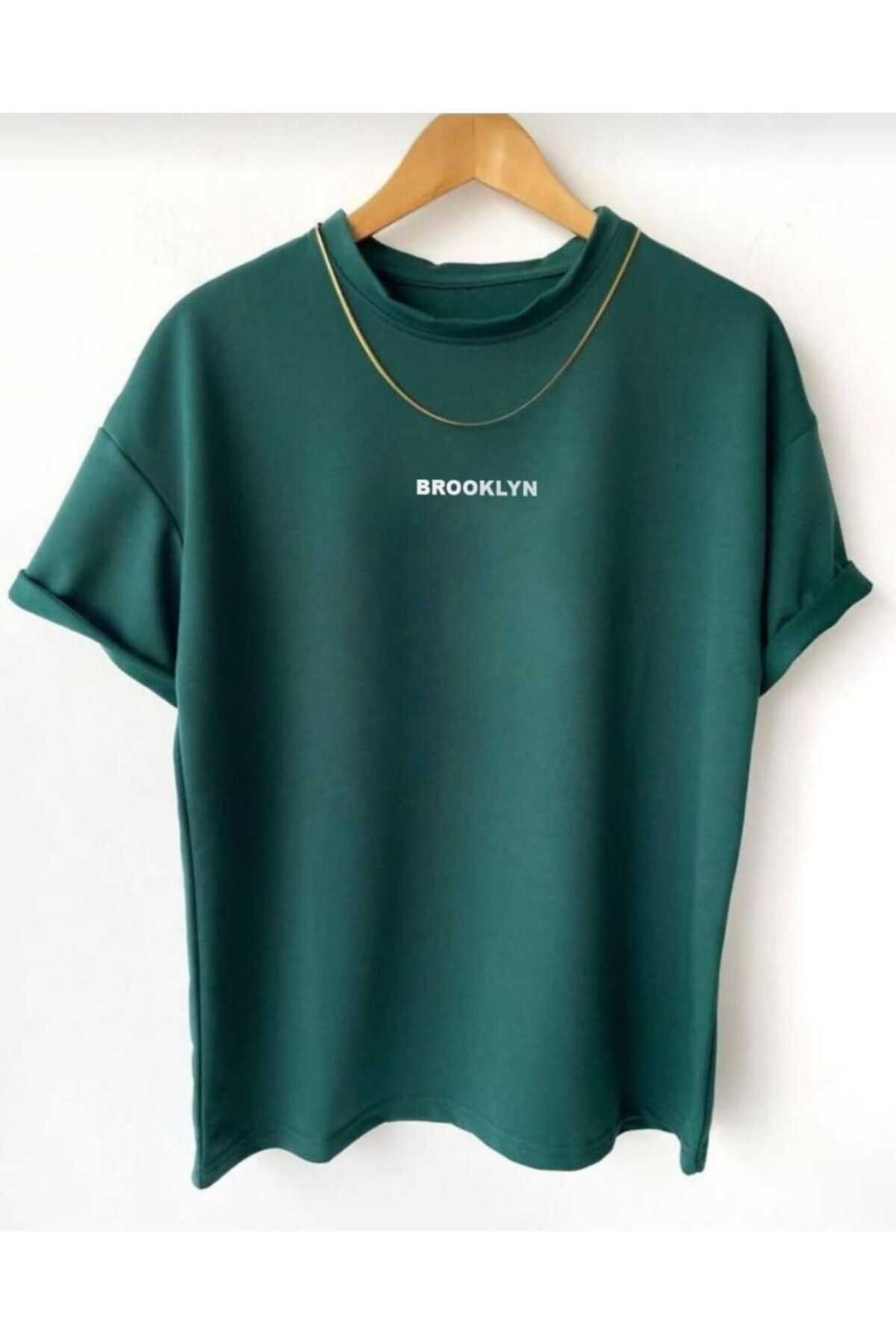 Brooklyn Minimal Baskılı Pamuk Unisex Kısa Kol Tshirt