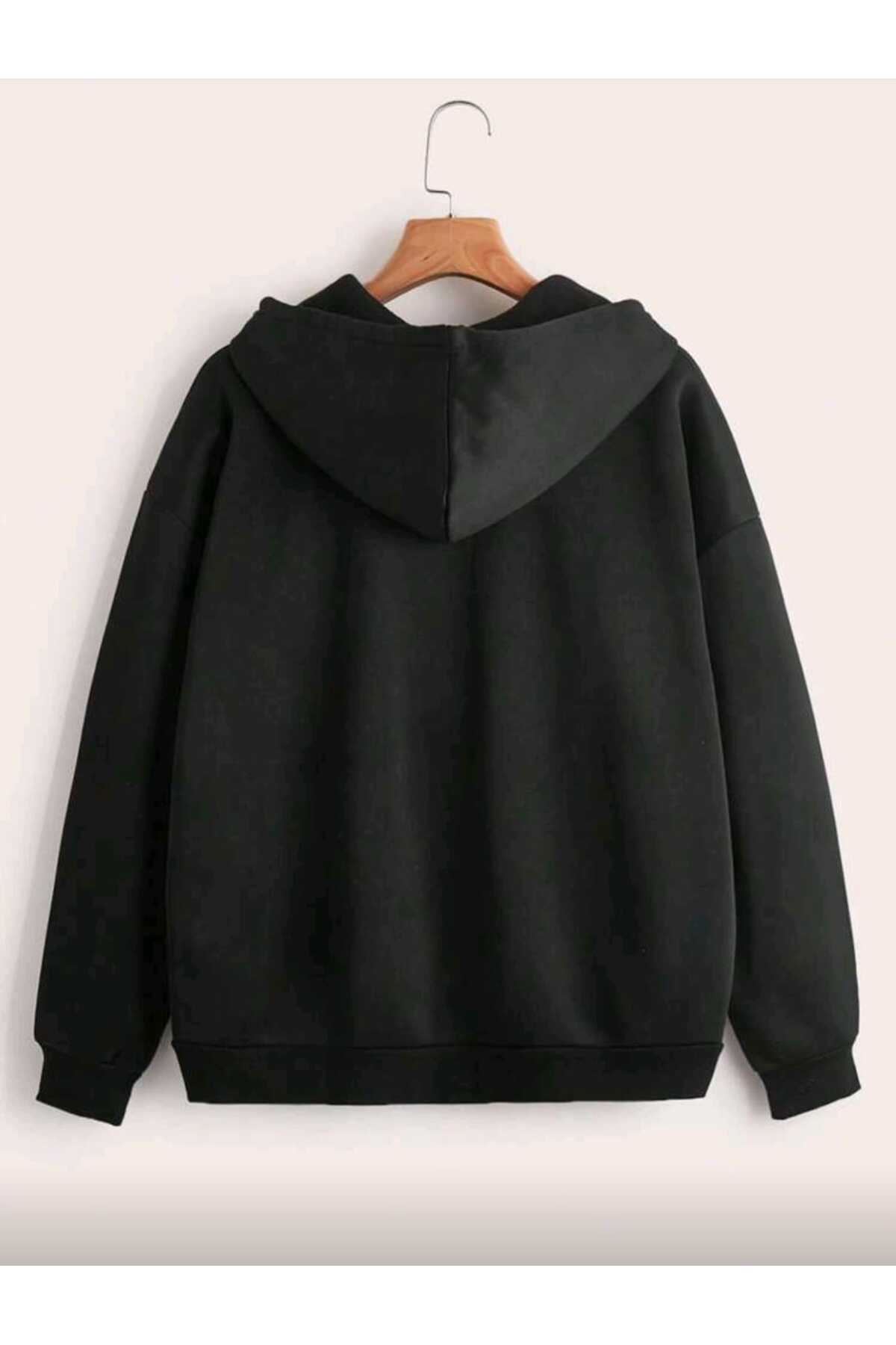 Fermuarlı Kalın Kışlık Şardonlu Unisex Sweatshirt