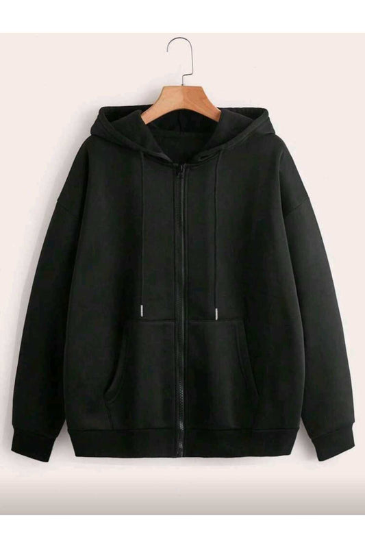 Fermuarlı Kalın Kışlık Şardonlu Unisex Sweatshirt