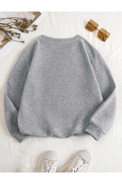 GRATITUDE OVERFLOW Baskılı Bisiklet Yaka Pamuklu Unisex Sweatshirt