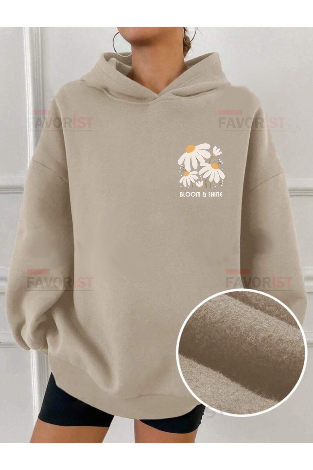 Oversize Kapüşonlu (BLOOM SHİNE)Sweatshirt