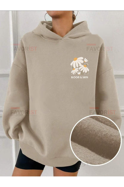 Oversize Kapüşonlu (BLOOM SHİNE)Sweatshirt