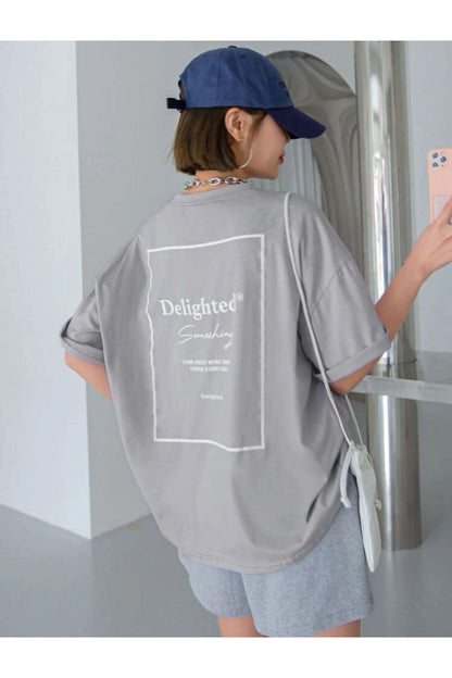 Delighted Baskılı Oversize Tshirt Serisi