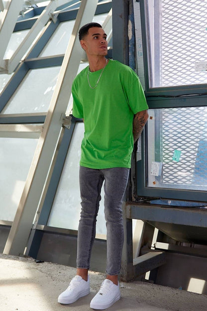 Oversize Düz Baskısız Spor Tshirt