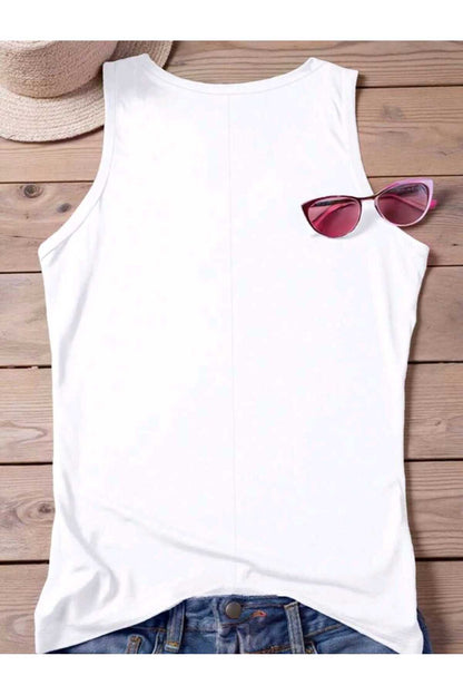 Sea You Noon Baskılı Omuzu Açık Kadın Pamuklu Kolsuz Yazlık T-shirt Atlet