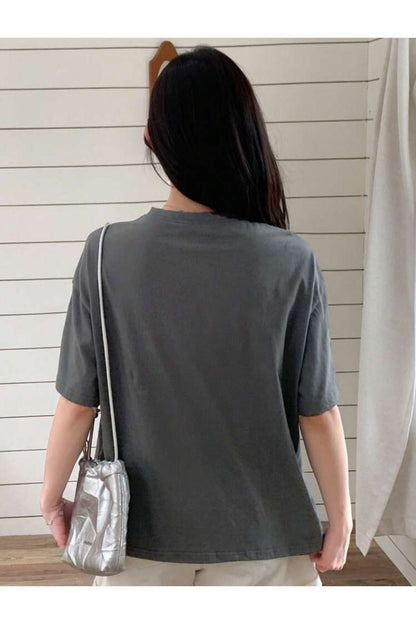 GOOD LUCK Baskılı Pamuklu Kısa Kol (Oversize) Tshirt