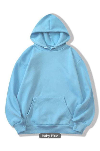 Kapüşonlu Sweatshirt Düz Baskısız ( Soft ) Geniş Kalıp
