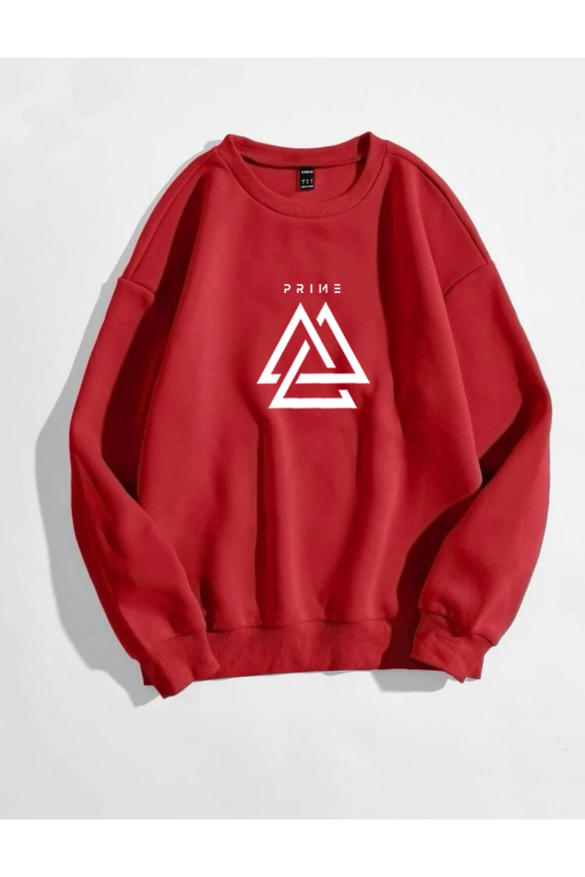 Baskılı Bisiklet Yaka Sweatshirt