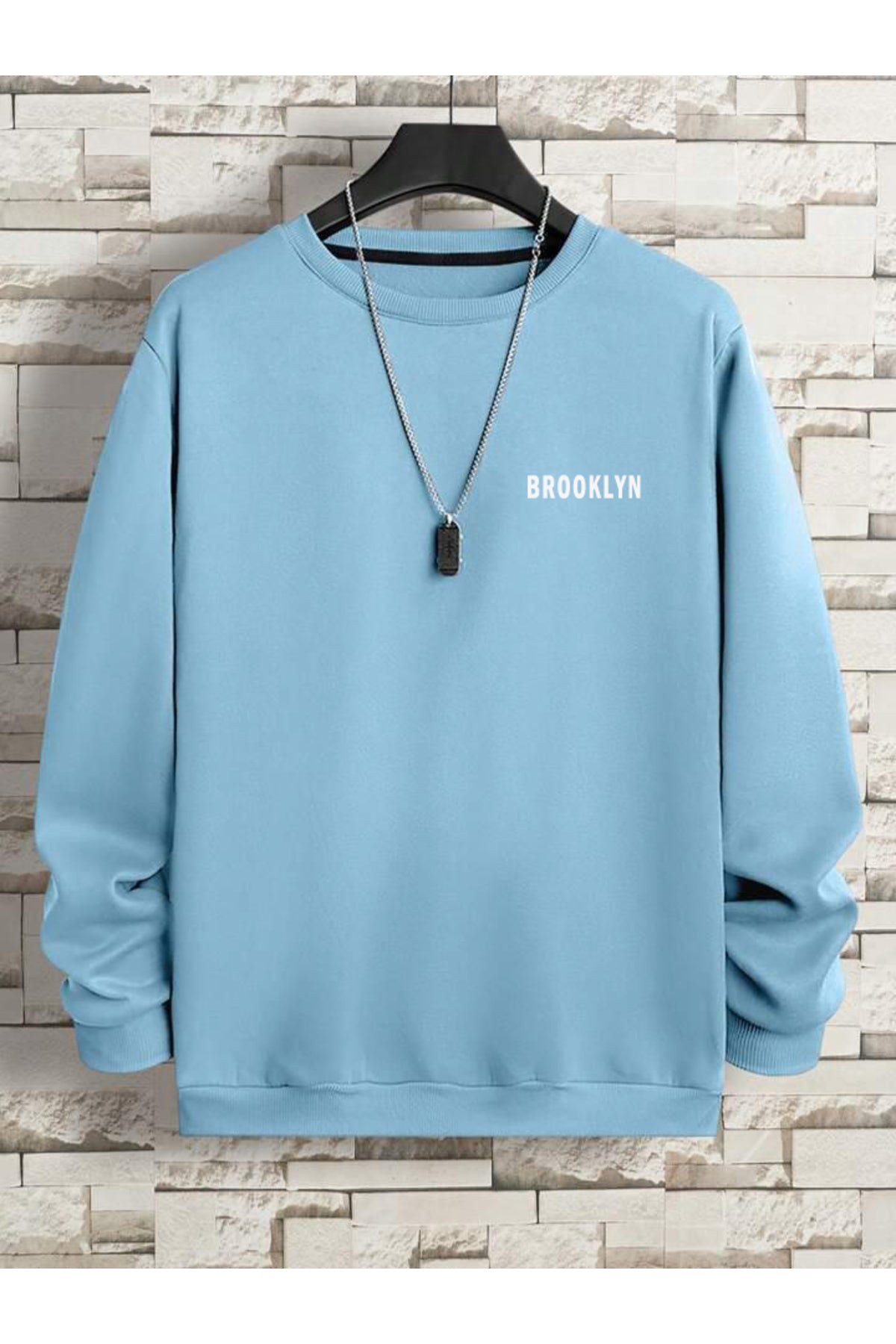 Brooklyn Minimal Yazı Baskılı Oversize Unisex (Sweatshirt)