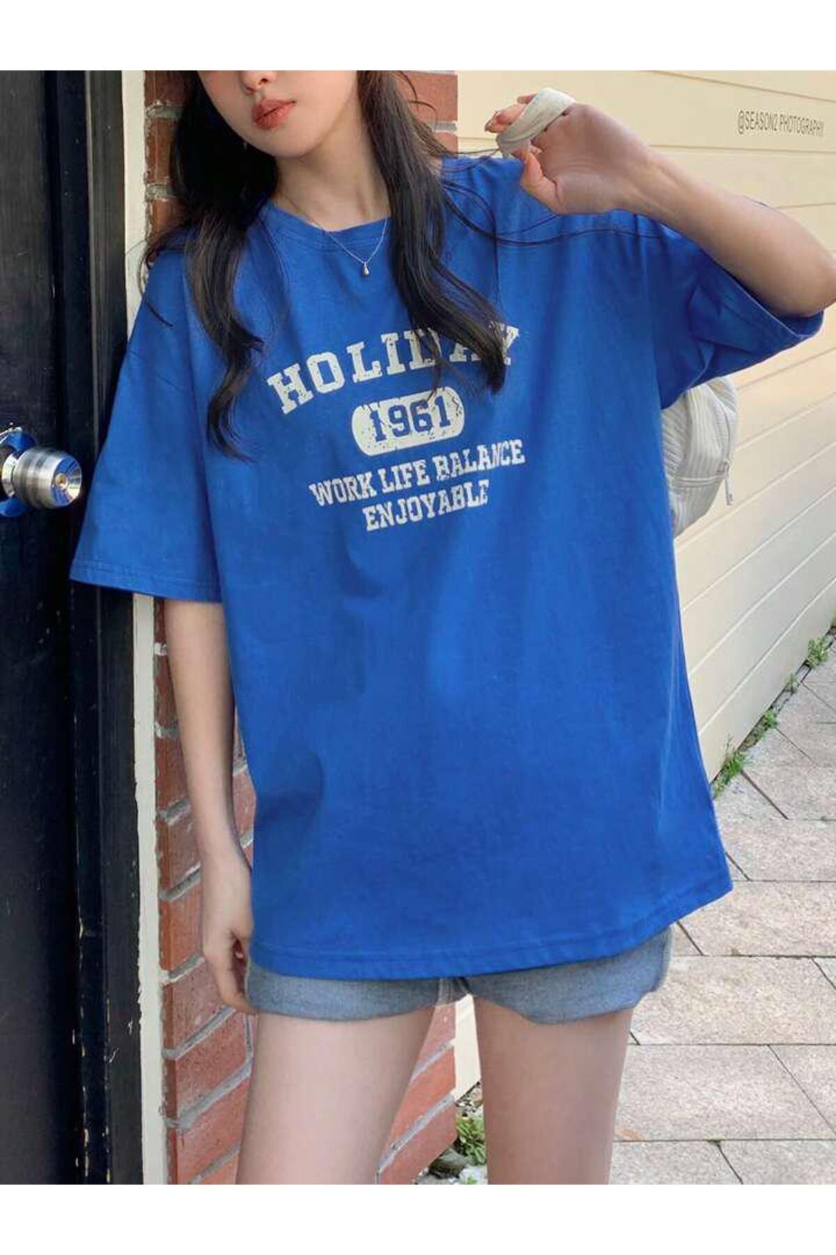 HOLIDAY 1961 Baskılı Pamuklu Kısa Kol (Oversize) Tshirt