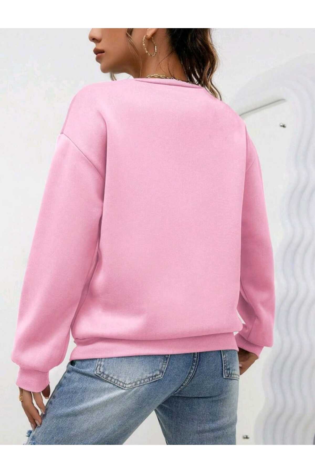 KALP Baskılı Bisiklet Yaka Sweatshirt ( SOFT ) Geniş Kalıp ( Oversize )