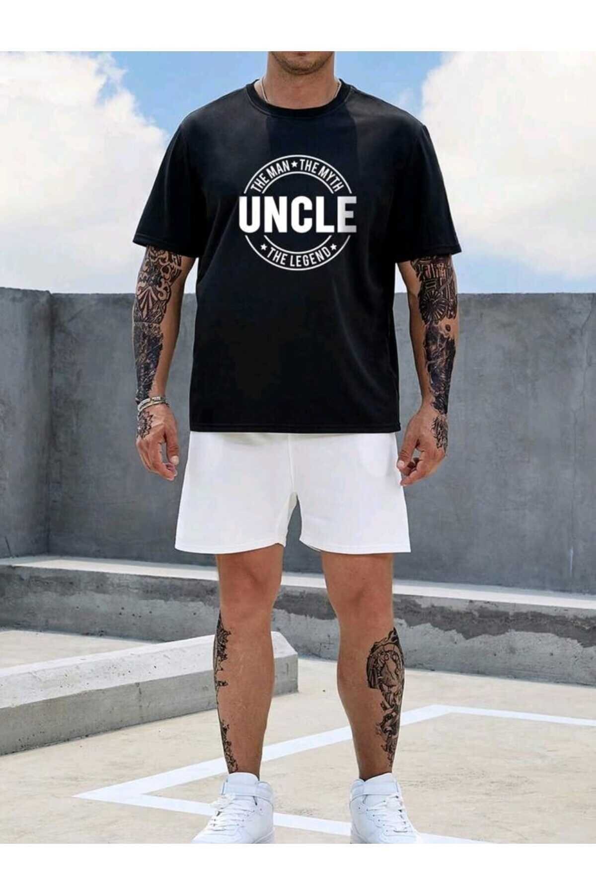 Uncle Baskılı Erkek Oversize T-shirt