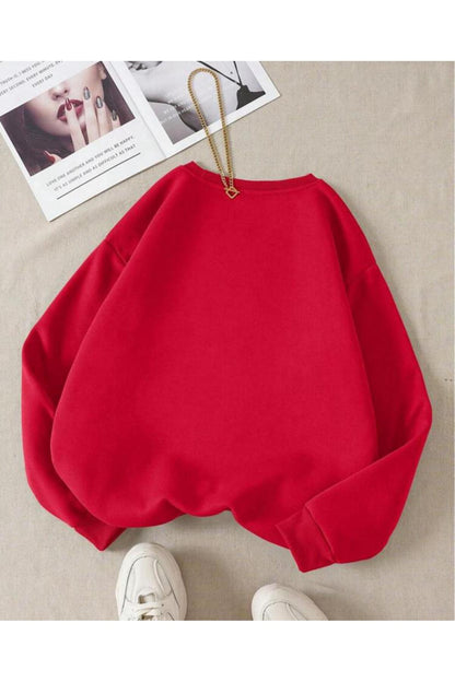 Positive Baskılı Bisiklet Yaka ( SOFT ) Sweatshirt