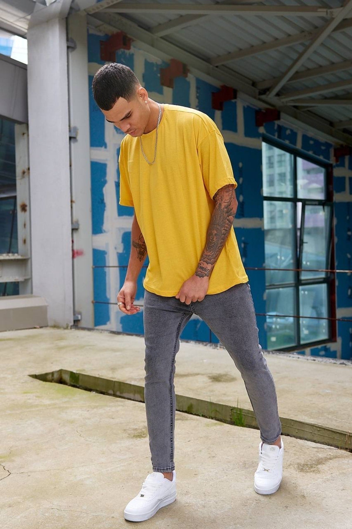 Oversize Düz Baskısız Spor Tshirt