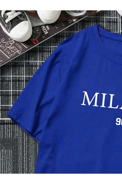 MILANO Baskılı Pamuklu Kısa Kol (Oversize) Tshirt
