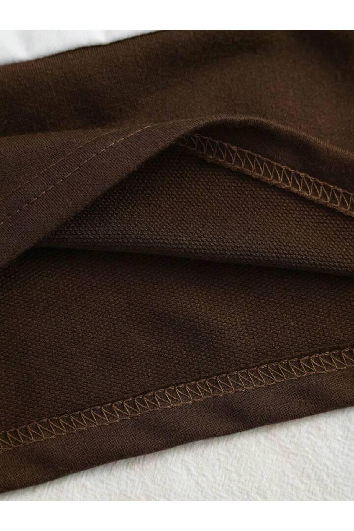 Unisex Multi Renk Düz Çizgili Fermuarlı Polo Yaka Oversize T-shirt