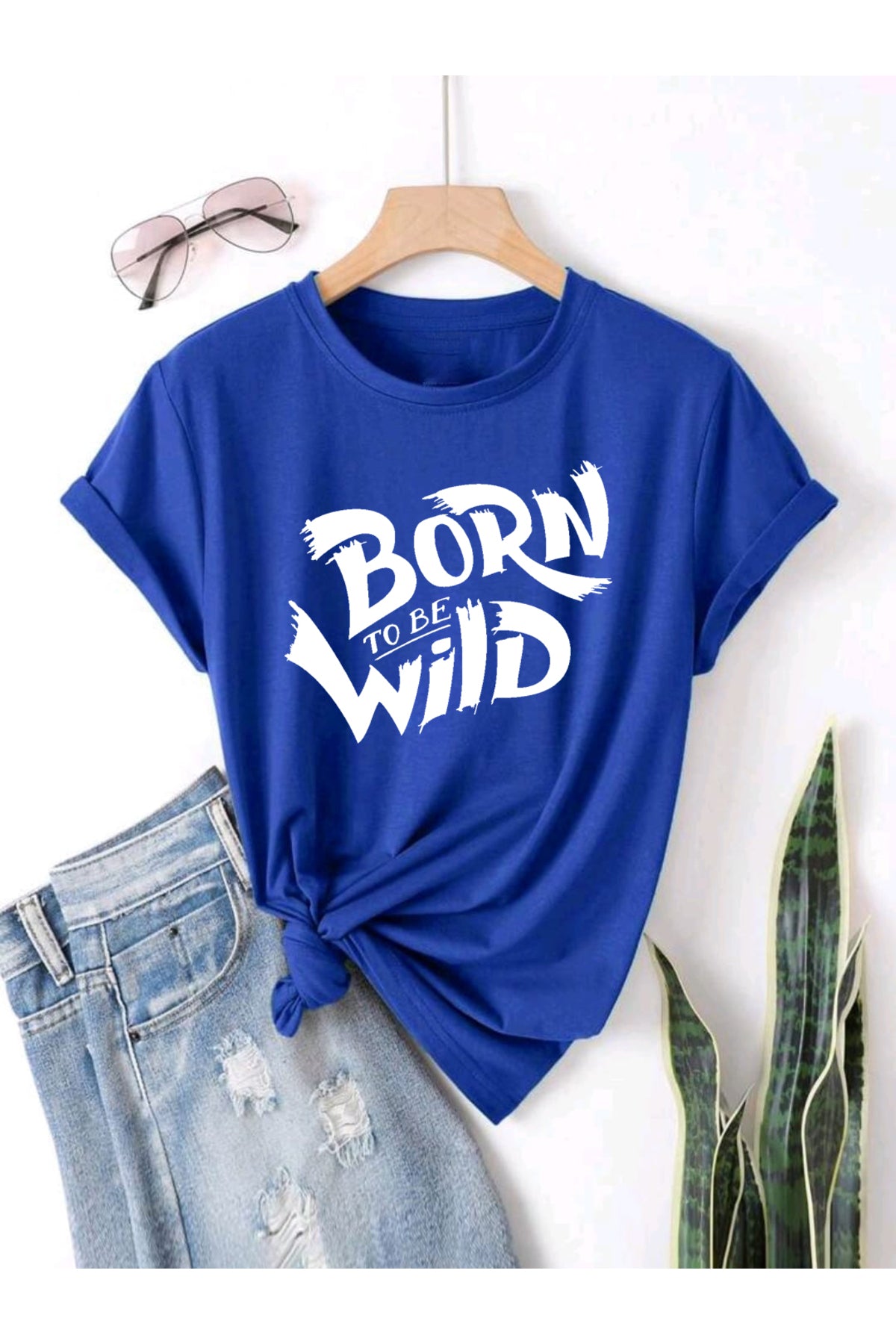 BORN TO BE Baskılı UNISEX YAZLIK Pamuklu Kısa Kol Tshirt