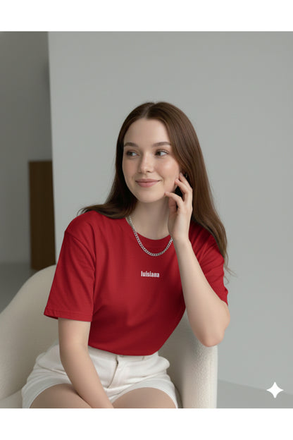 luisiana Baskılı Kadın Regular Kalıp Tshirt