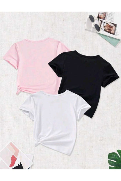 Çocuk Yazlık Baskılı 3 Adet PAKET Tshirt