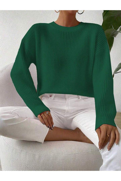TRİKO Örme Oversize Bisiklet Yaka Kazak BTK