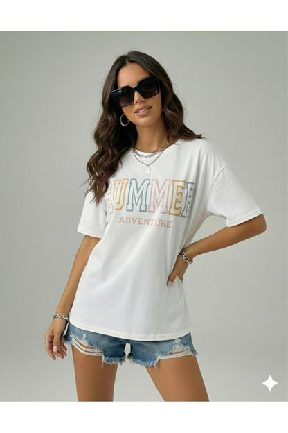 SUMMER Yazlık Pamuklu Kadın T-Shirt