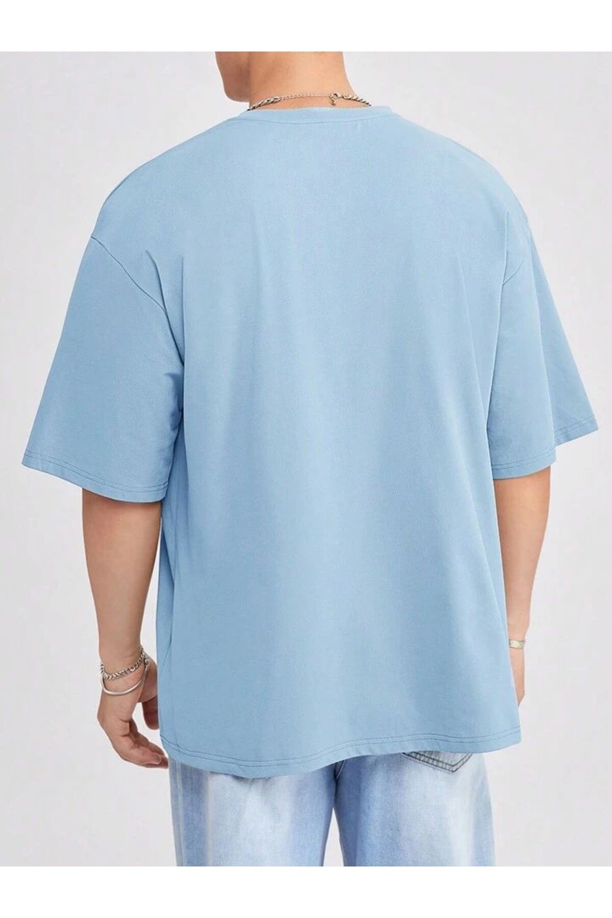 Erkek Giyim Rahat Kesim  Pamuklu Kısa Kol (Oversize) Tshirt