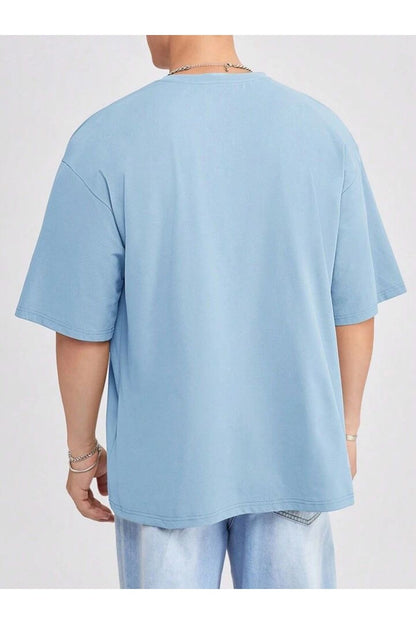 Erkek Giyim Rahat Kesim  Pamuklu Kısa Kol (Oversize) Tshirt