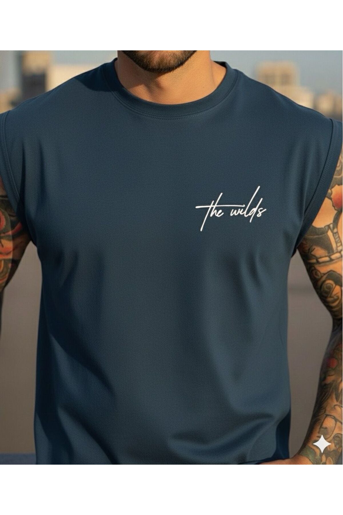 THE WILDS Baskılı Erkek Sıfır Kol Sporcu Kolsuz Tshirt