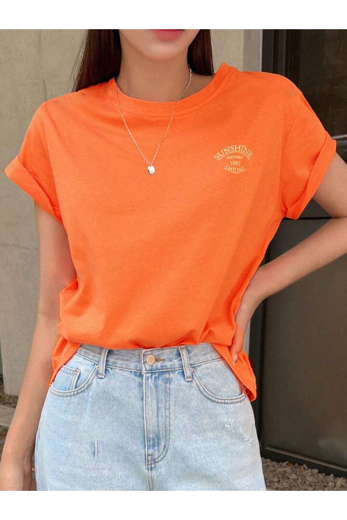 SUNSHINE Baskılı Oversize Tshirt