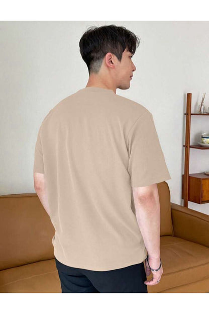 Unisex Pamuk Siyah Bisiklet Yaka Oversize Boyfriend T-shirt