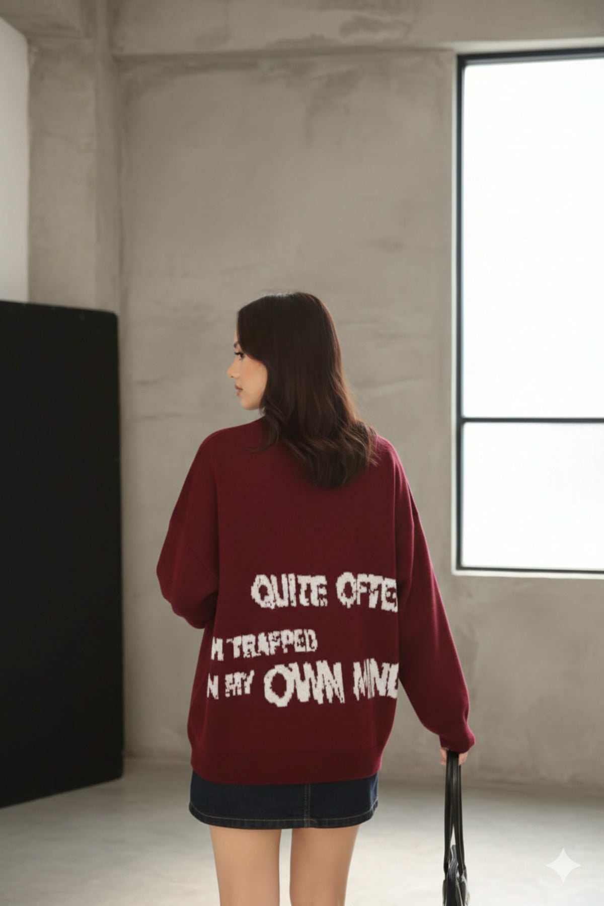 STAR Detaylı Soft Triko Bisiklet Yaka Kazak