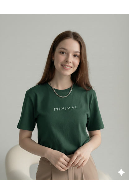 Minimal Kadın Pamuk Polyester Tshirt